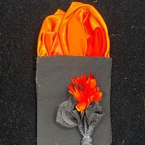 Matching Pocket Square and Boutonniere